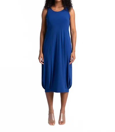Sympli Nu Pleat Hem Tank Dress In Twilight In Blue