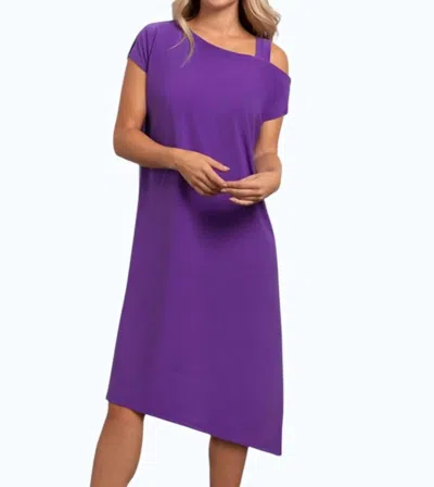 Sympli One Shoulder Boxy Dress In Ultraviolet In Purple