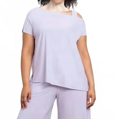 Sympli One Shoulder Boxy Top In Lavender In Purple