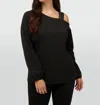 Sympli Plush One Shoulder Top In Currant In Red