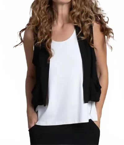 Sympli Pop Cropped Core Vest In Black