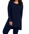 Sympli Quest Tunic Long Sleeve In Navy In Blue