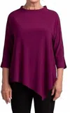 Sympli Raglan Handkerchief Top In Amaranth In Purple