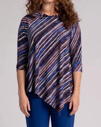Sympli Raglan Handkerchief Top In Multicolor