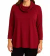 Sympli Raglan Sleeve Top In Pomegranate In Red
