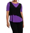 Sympli Reversible Angle Smock Top In Black In Black