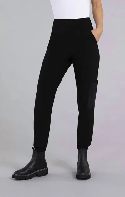 Sympli Safari Pant With Faux Leather In Black