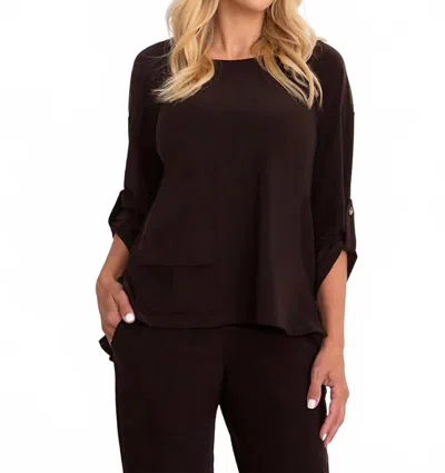 Sympli Safari Top In Coffee In Brown