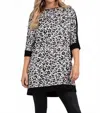 Sympli Satin Tunic Top In Animal Floral In Animal Print