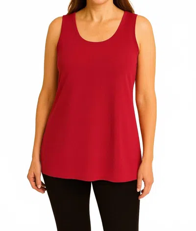 Sympli Scoop Neck Ideal Tunic In Watermelon In Red