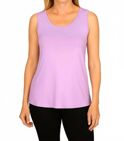 Sympli Scoop Neck Tank Top In Wild Pansy In Purple