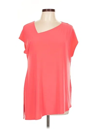 Pre-owned Sympli Short Sleeve Top Orange Scoop Neck Tops