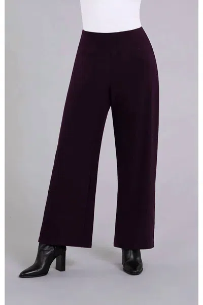 Sympli Side Slit Wide Leg Pants In Currant In Red