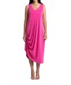 Sympli Sleeveless Drama Dress In Peony In Pink