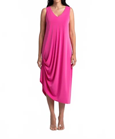 SYMPLI SLEEVELESS DRAMA DRESS IN PEONY