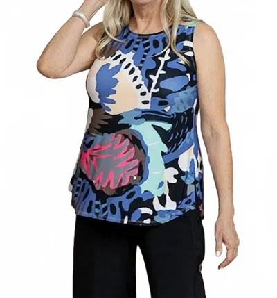 Sympli Sleeveless Go To Classic T Relax Top In Palmera In Multi