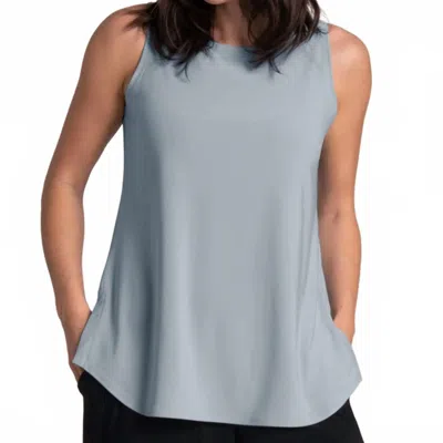 Sympli Sleeveless Go To Classic T Relax Top In Stone Blue In Gray