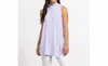 Sympli Sleeveless Mock Neck Slit Tunic In Lavender In Multi