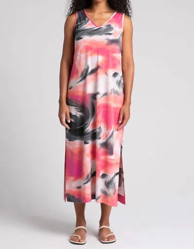 Sympli Slit Reversible Tank Dress In Watery Reflections In Multi