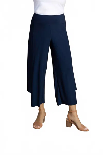 Sympli Splice Double Up Crop Pant In Navy In Blue