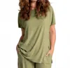 Sympli Splice Pocket Top In Epsom In Green