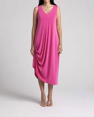 Sympli Summer Tank Dress In Peony In Red