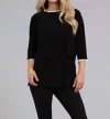 Sympli Tipped Go To Cropped T Cropped Sleeve Top In Black/ivory In Multi