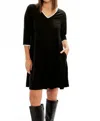 Sympli Tipped Reversible Trapeze Dress In Black In Black