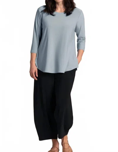 Sympli To Go Classic 3/4 Sleeve Top In Stone Blue