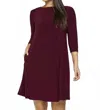 Sympli Trapeze Short Dress In Pomegranate In Red