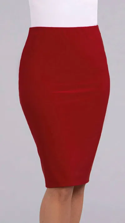 Sympli Tube Midi Skirt In Red