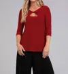 Sympli Twist Top In Red In Red