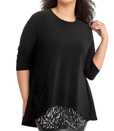 Sympli Women's Nu Whisper Split Back Top In Black/animal