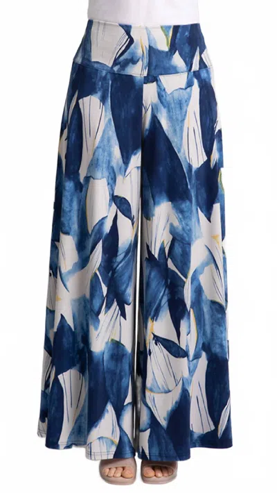 Sympli Women's Palazzo Pants In Watery Reflections In Blue