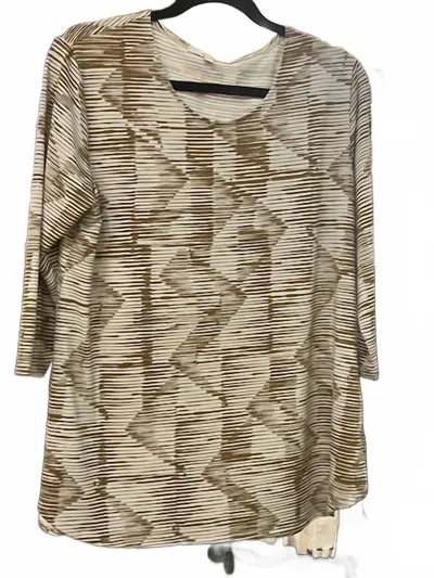 Sympli Women's Quarter Sleeve Go To Classic Top In Batista In Multi