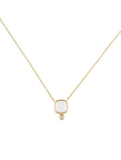 Pre-owned Syna 14k Chalcedony & Diamond Pendant Necklace, 18" In Multi