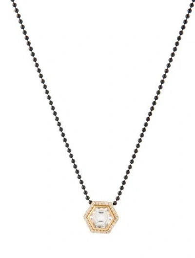 Pre-owned Syna 1.55ct Quartz & Diamond Geometrix Pendant Necklace, 17.75" In Multi