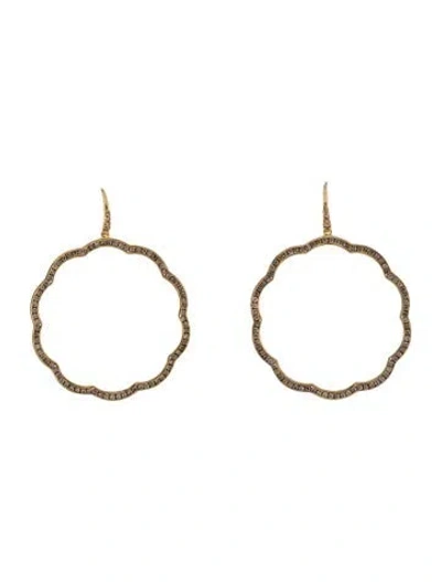 Pre-owned Syna 18k 1.00ctw Diamond Mogul Flower Hoop Earrings In Multi