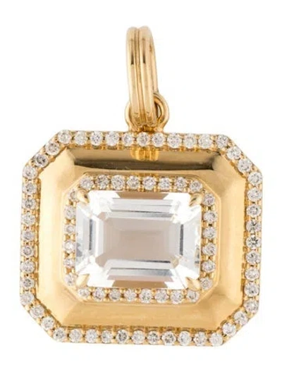 Pre-owned Syna 18k 2.00ct Quartz & Diamond Pendant In Multicolor