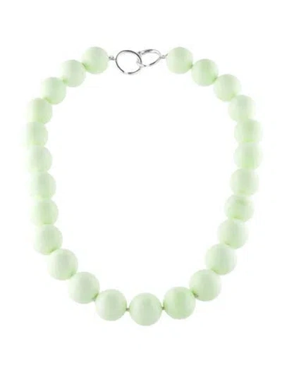 Pre-owned Syna 18k Calcite & Diamond Bead Strand Necklace, 18" In Multi