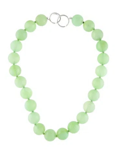 Pre-owned Syna 18k Chalcedony & Diamond Bead Strand Necklace, 17.5" In Multi