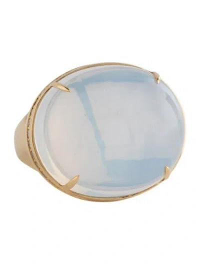 Pre-owned Syna 18k Chalcedony & Diamond Cocktail Ring In Multicolor