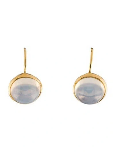 Pre-owned Syna 18k Chalcedony Drop Earrings In Multi