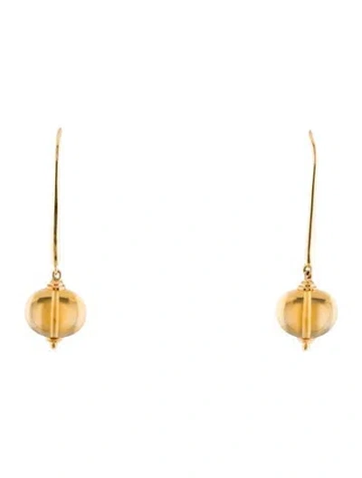 Pre-owned Syna 18k Citrine Drop Earrings In Multi