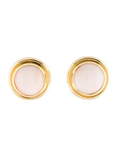 Pre-owned Syna 18k Coral Earclip Earrings In Multi