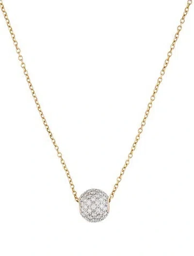 Pre-owned Syna 18k Diamond Cosmic Bead Pendant Necklace, 18" In Multicolor