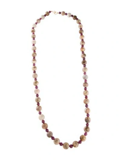 Pre-owned Syna 18k Glass Filled Ruby Necklace, 36.5"
