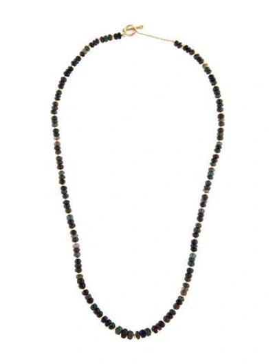 Pre-owned Syna 18k Graduating Opal Bead Necklace, 19.25" In Multi