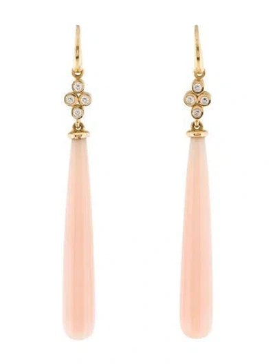 Pre-owned Syna 18k Opal & Diamond Drop Earrings In Multi
