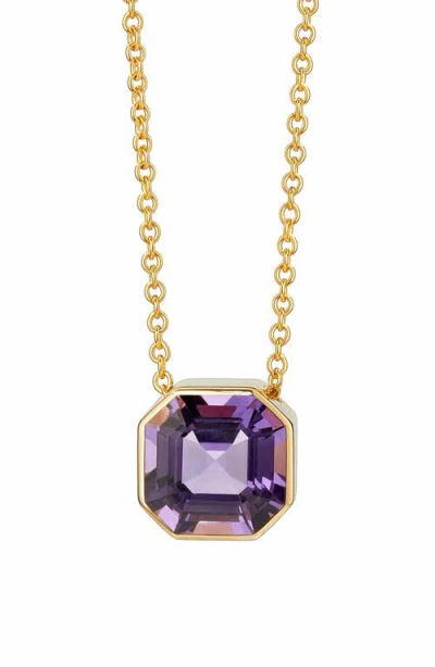 Syna Asscher Cut Necklace In Purple